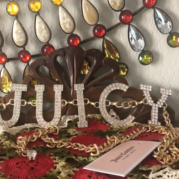 NEW 🍒 NWT Juicy Couture Goldtone Chain Belt w/Embellished “Juicy” - Picture 2 of 7